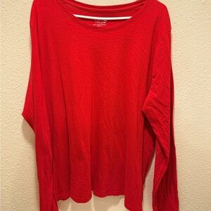 Time and Tru Bold Red Long sleeve Shirt. Super Comfy & soft.  Women’s XXXL
